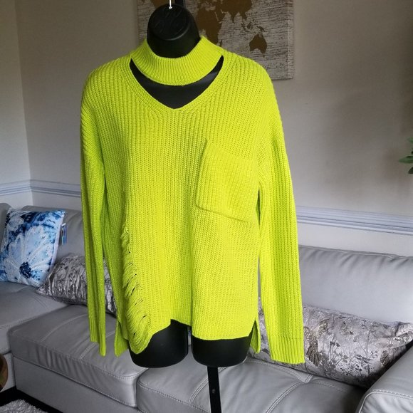 neon green sweater